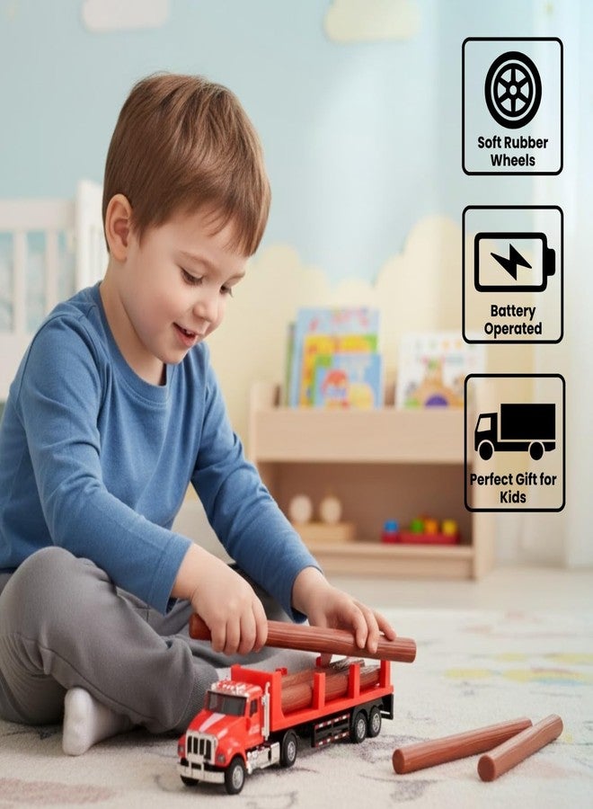 WireScorts Die Cast Metal Carrier Truck for Kids, Pull Back Trucks with Light & Sound, Alloy Metal Die Cast Truck for Boys - Red - Image 4